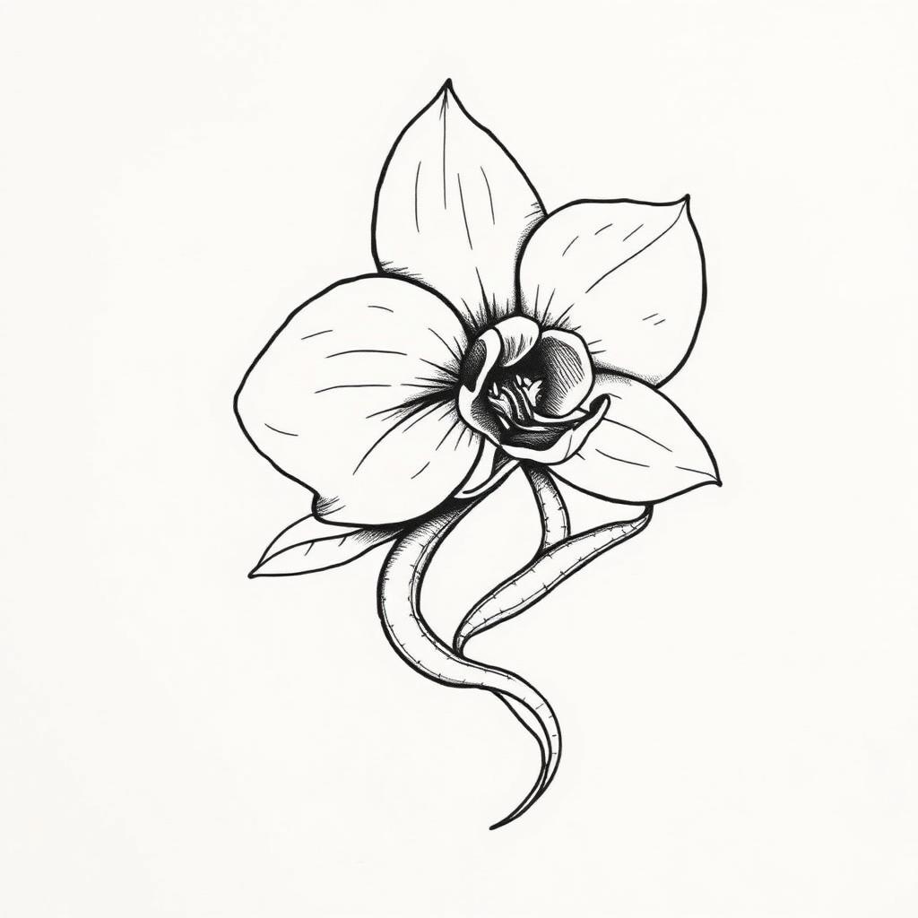 Blackwork tattoo sketch on paper